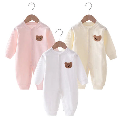 Soft Cotton Baby Bear Hooded Romper