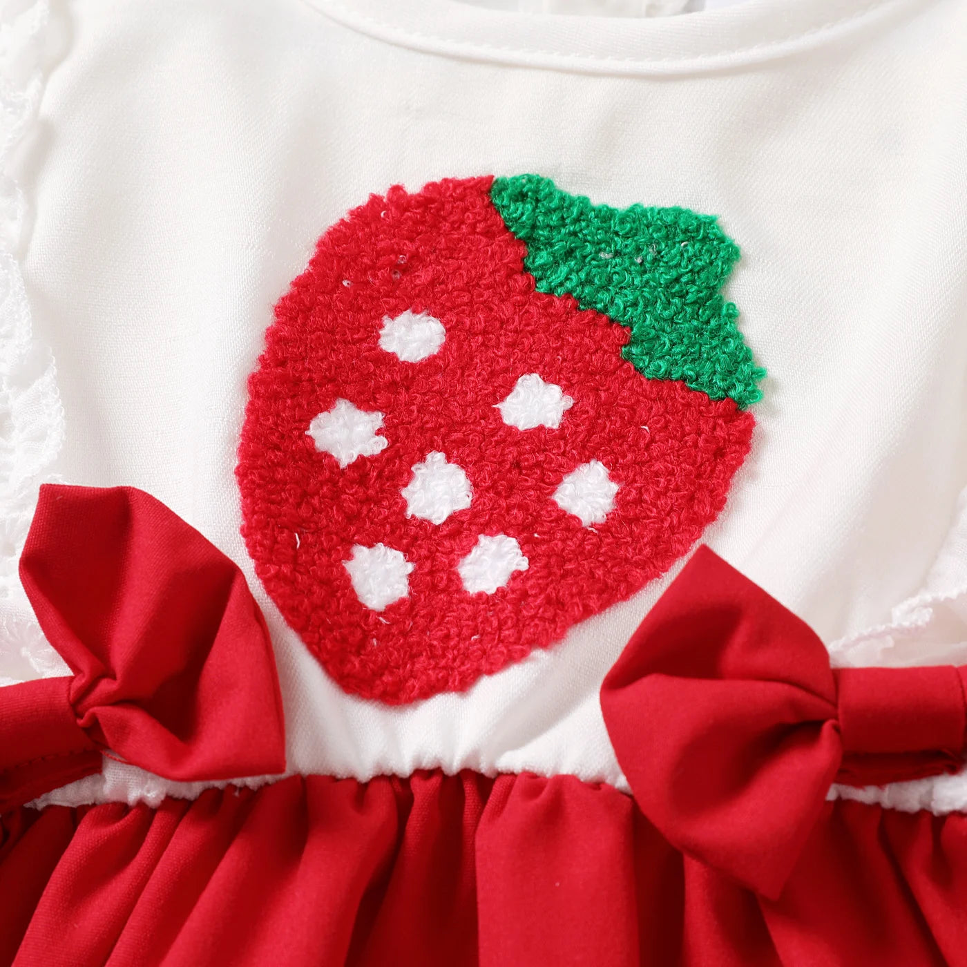 PatPat Baby Girl Strawberry Embroidery Dress