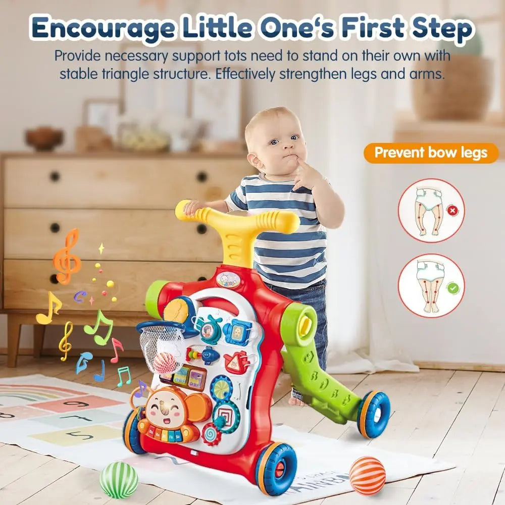 Sit-to-Stand Push Walker with Music & Activity Table