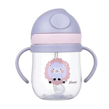 Leakproof Cartoon Baby Water Bottle with Straw