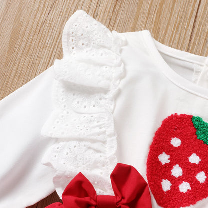 PatPat Baby Girl Strawberry Embroidery Dress