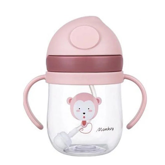 Leakproof Cartoon Baby Water Bottle with Straw