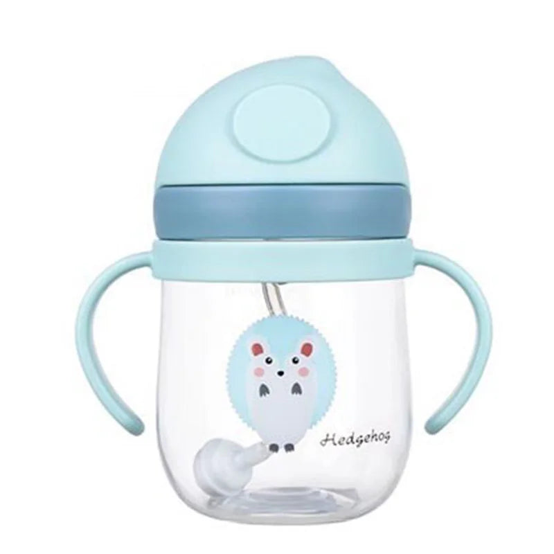 Leakproof Cartoon Baby Water Bottle with Straw