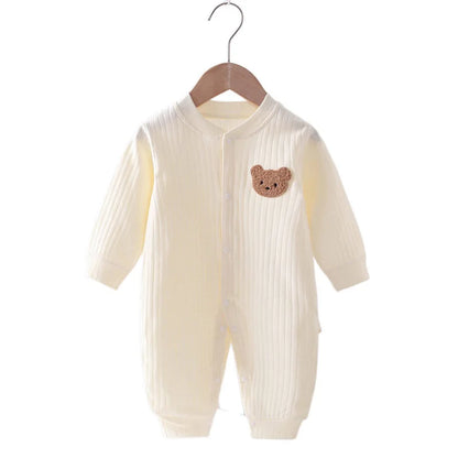 Soft Cotton Baby Bear Hooded Romper