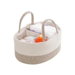 Woven Cotton Rope Diaper Caddy - Image 2