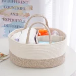 Woven Cotton Rope Diaper Caddy - Image 3