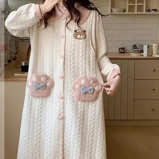 S2bcb4af6c40046cba18bd023063ca0c1i.webp Cozy Bear Plush Nightgown - Image 1